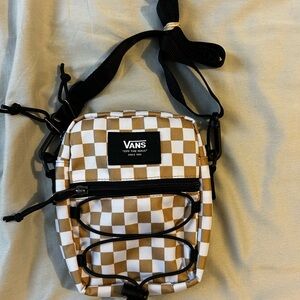 Vans Brown and White Checkered Crossbody Bag